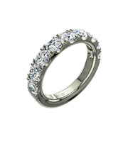 Demi-alliance 9 diamants naturels ronds 1.80 carat or blanc Gabriela